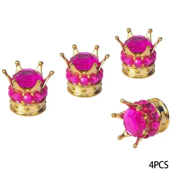 4PCS ล้อยางวาล์ว Caps ฝาครอบมงกุฎรูปร่าง Bling เพชรยางฝุ่นวาล์ว Caps รถบรรทุกรถจักรยานยนต์จักรยาน Air COVER 9
