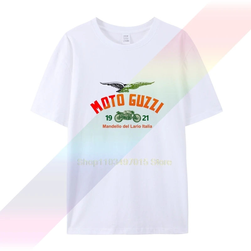 Retro Vintage Biker Moto Guzzi 1921 Image & Logo T-Shirt Di Qualità Premium S - 5Xl