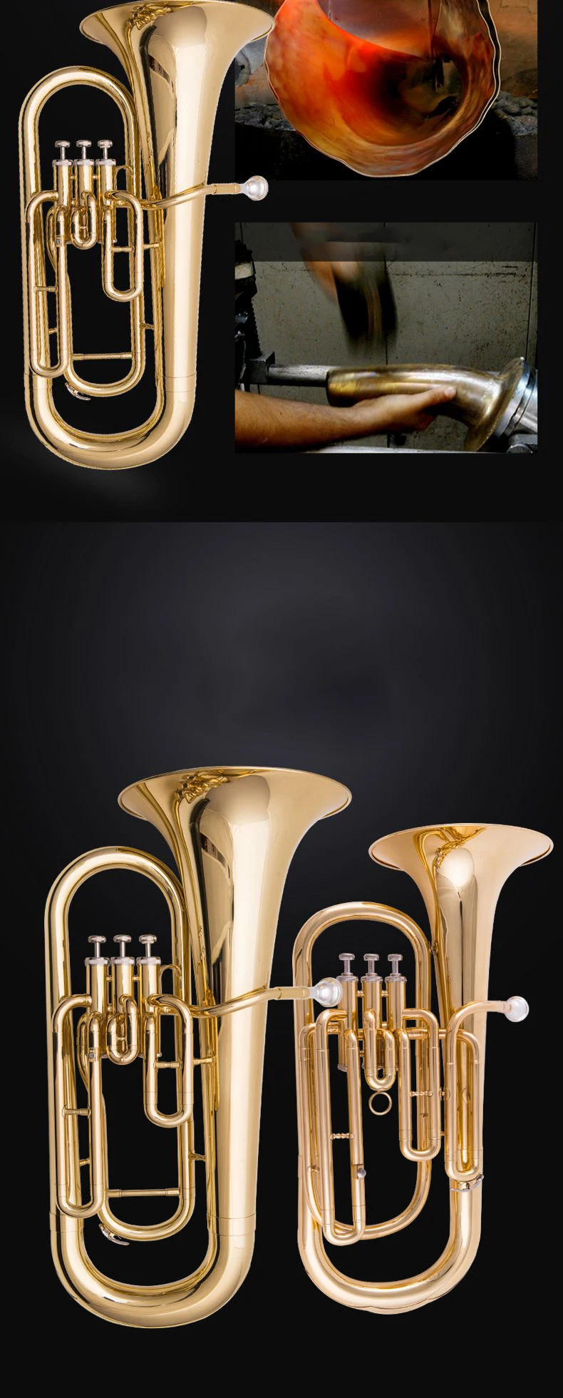 Japan Original 210 Brass Gold-plated Baritono B-flat Tenor Professional-grade Euphon 4-key Euphonium Instrument Trumpet Horn