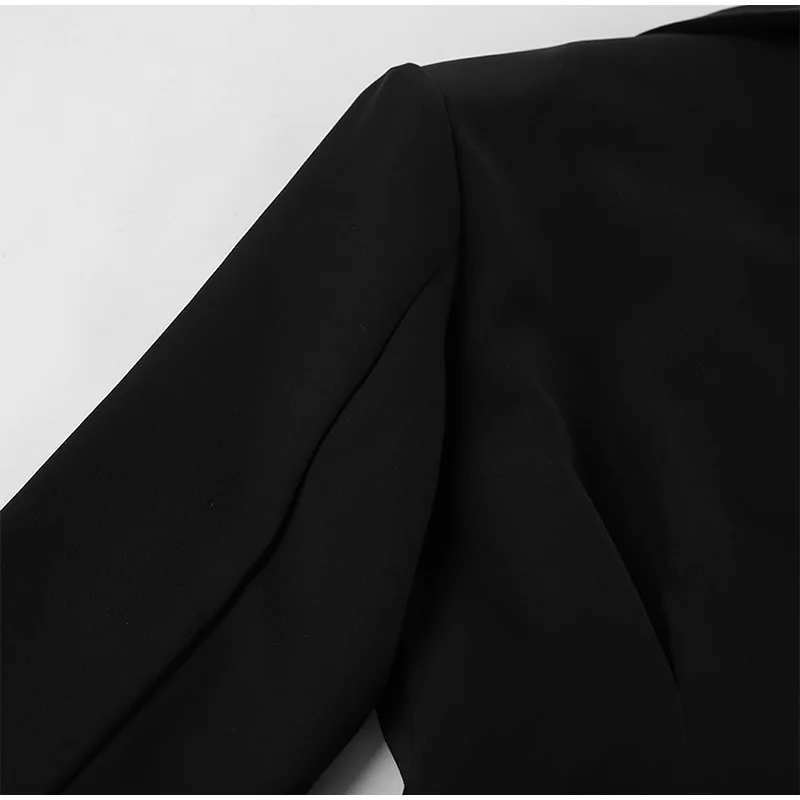 Frauen Rock Anzug Chic Revers Einreiher Volle Hülse Mäntel Lose Taille Mini Röcke Set Weibliche Frau Party Abend Outfits – Detail 6