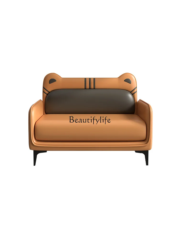 

Modern Simple Home Room Reading Chair Stool Double Leather Small Sofa