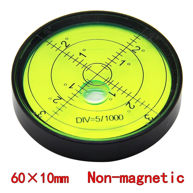 magnetic spirit levelmetal horizontal bubble high precision level bubble round levelmagnetic spirit 60*10mm Black green