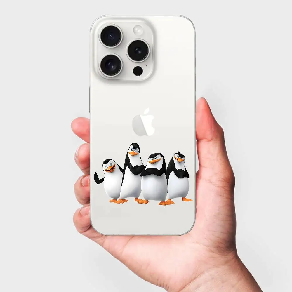 Madagascar Penguin Themed Clear Soft Phone Case