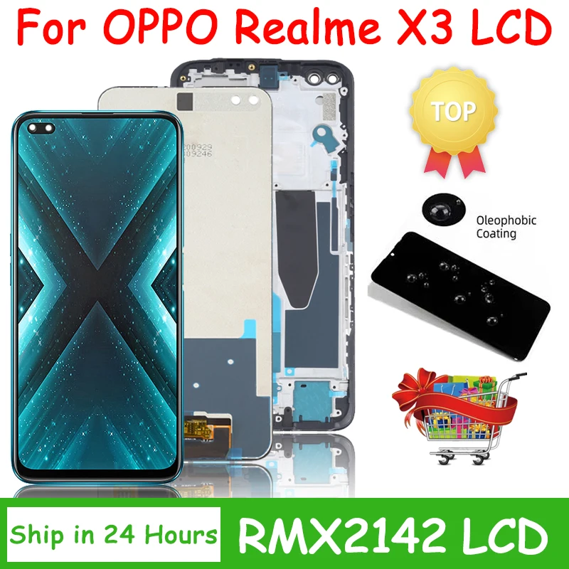 

ЖК-дисплей 6,6 дюйма для OPPO Realme X3 SuperZoom RMX2086, дисплей RealmeX3 RMX2142, сенсорный экран, дигитайзер, замена