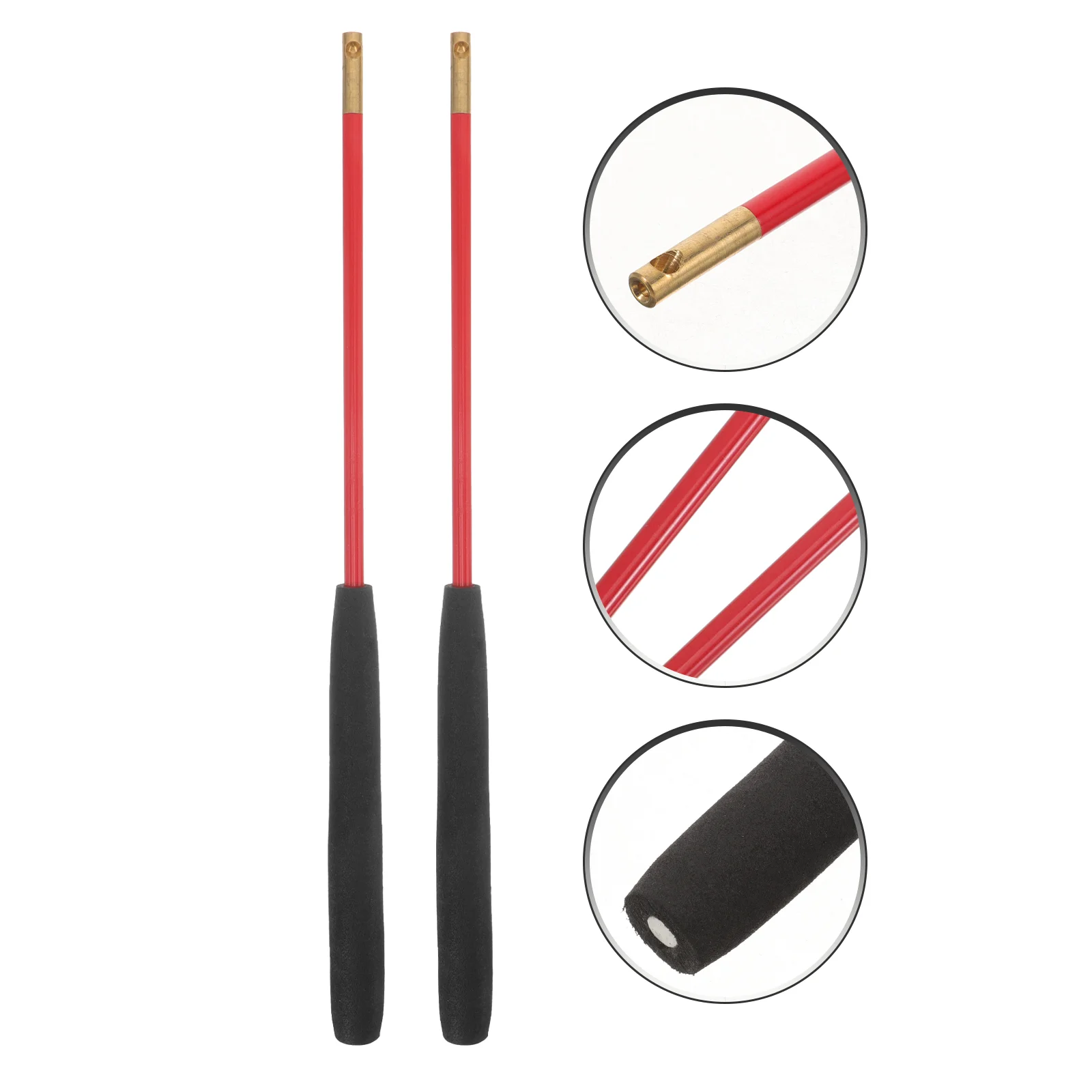 

Diabolo Shaker Anti-slip Handle Solid Pole Copper Head Fiberglass Wire Hole Design (35cm Short Pole) Walking Stick