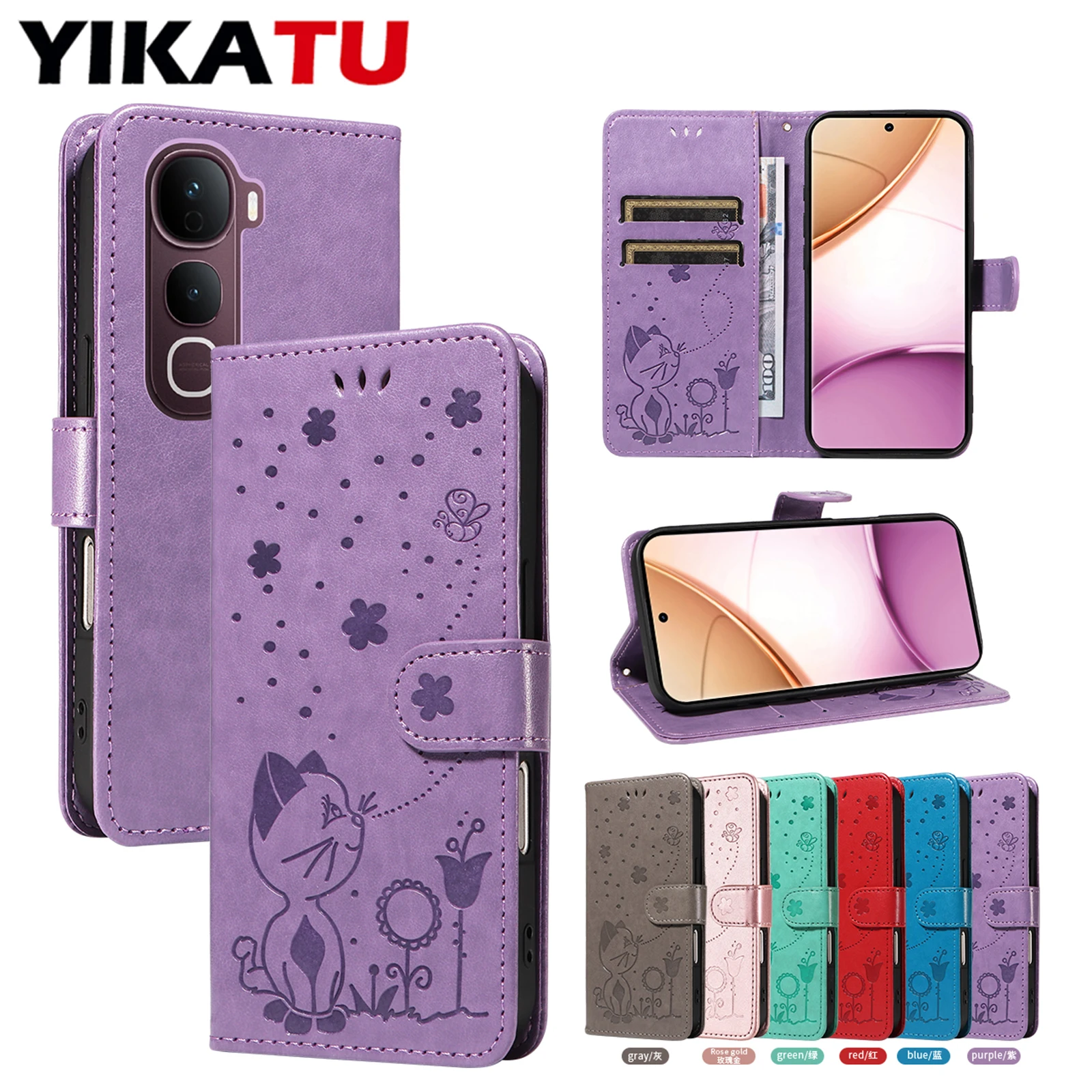 Leather Kickstand Wallet Phone Cover