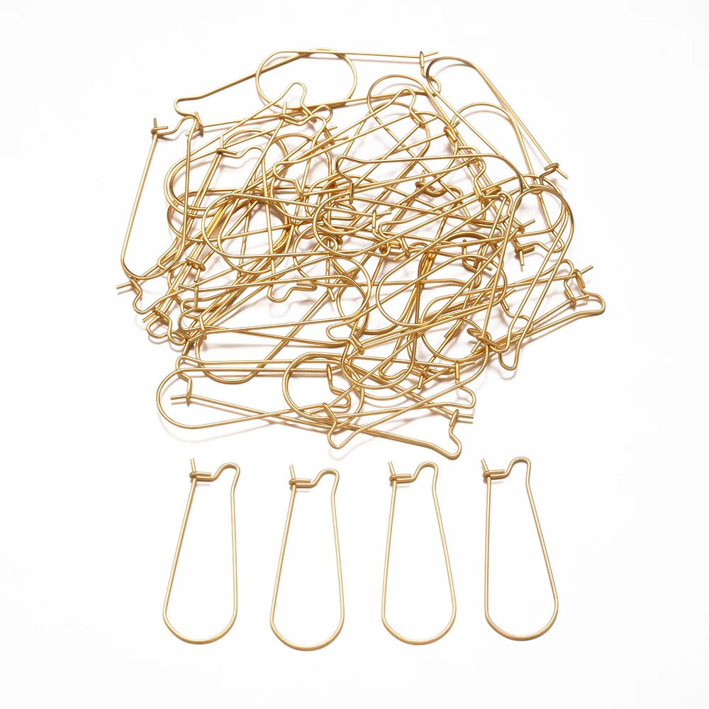 50 stücke 20/25/33/38mm Gold Edelstahl hypo allergene Ohr draht haken für DIY baumeln Ohrring Schmuck machen Befunde Materialien – Detail 4