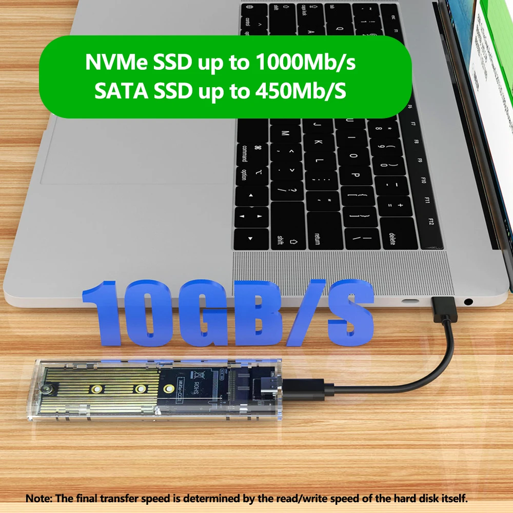 Фото 10 Гбит/с M.2 корпус NVMe NGFF SATA SSD USB C адаптер внешний жесткий диск Nvme чехол для ноутбука смартфона ПК Внешний жесткий диск №2