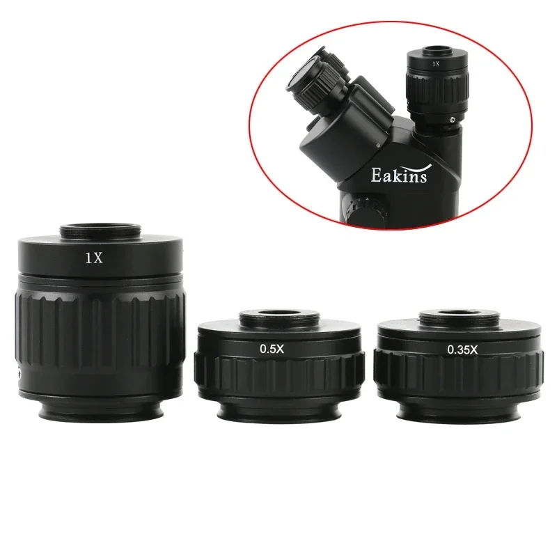 38mm To C mount 0.35X 0.5X Adapter Lens 1X Adapter Tube Trinocular Stereo Microscope Industrial Soldering Camera Focus Connector soldering microscope