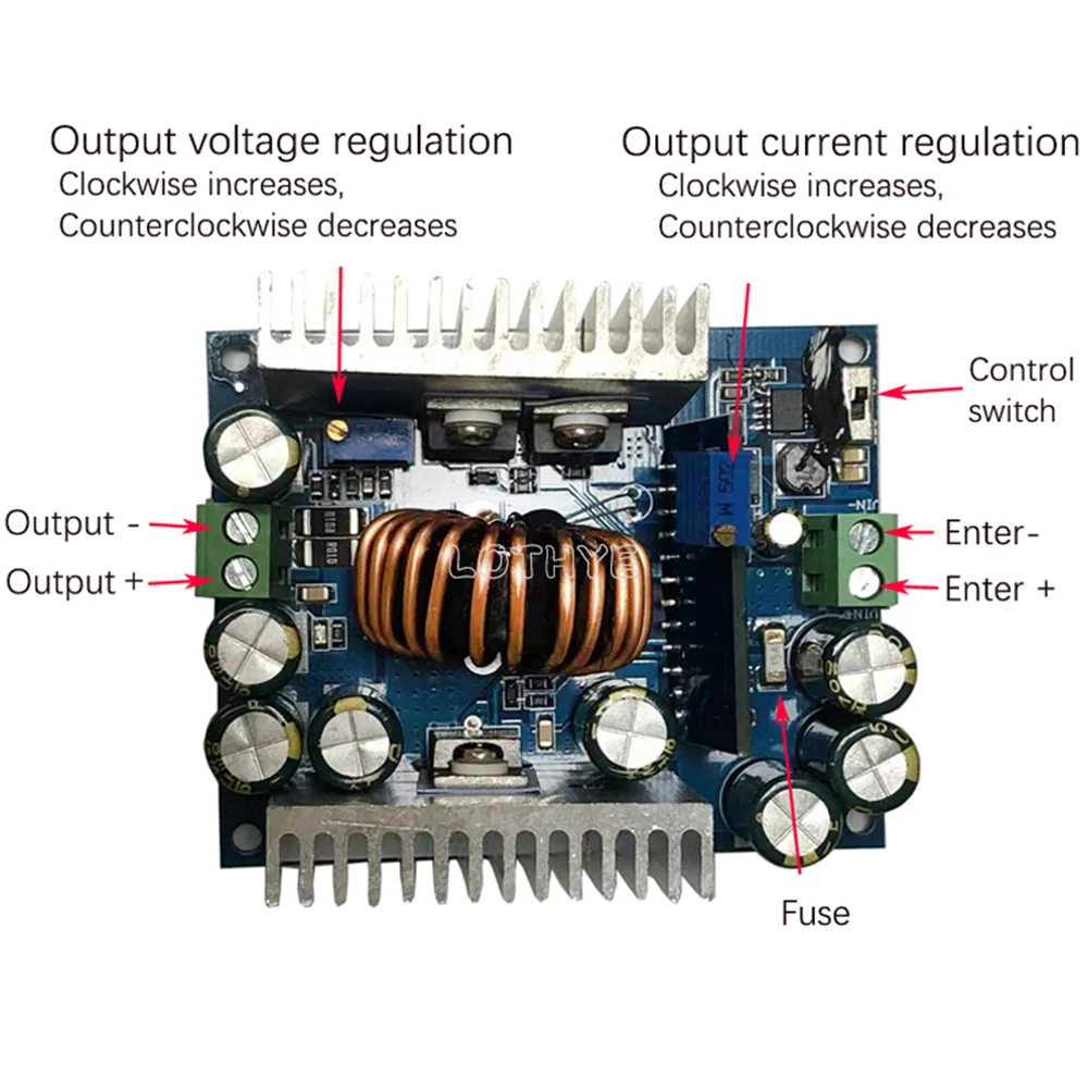 Power Module 95v Dc Constante Stroom CC CV Buck Converter Module DC 12-95V Naar 1.5-90V ...