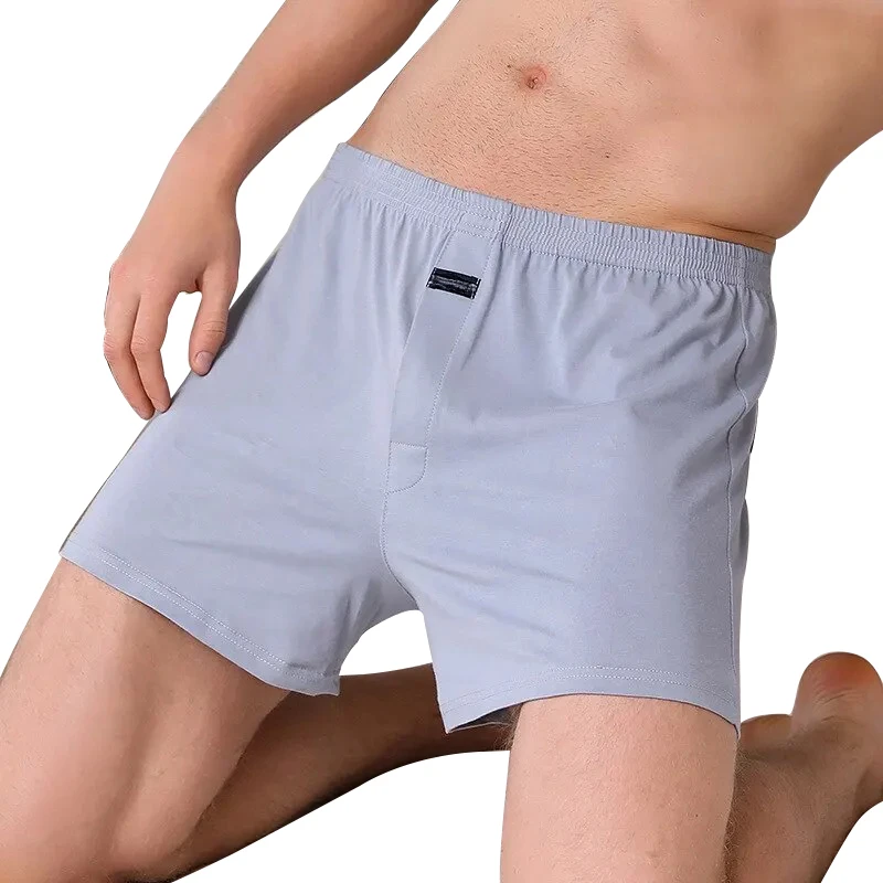 Men's Cotton Boxer Briefs Underpants Pants Sleep Underpants Boys Shorts Comfortable Loose-fitting Underwear Lounge Pants - 4