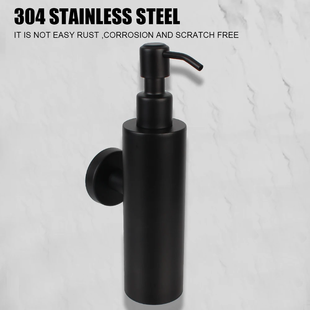 

Stainless Steel Bathroom Accessories Hand Press Tower Shampoo Dispensers Wall Mounted Soap and Lotion Dispenser Black