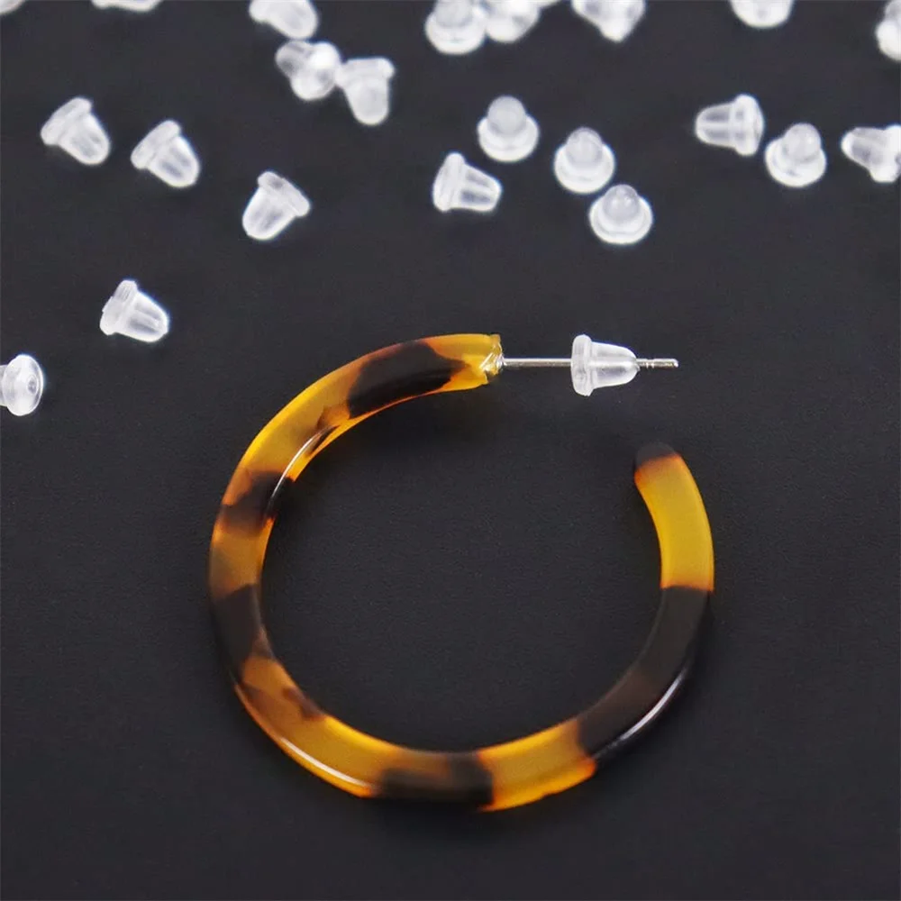 200/1000pcs Silicone Clear Earring Safety Backs Bullet Clutch Stopper Replacement for Hook Studs Hoops DIY Accessories Findings