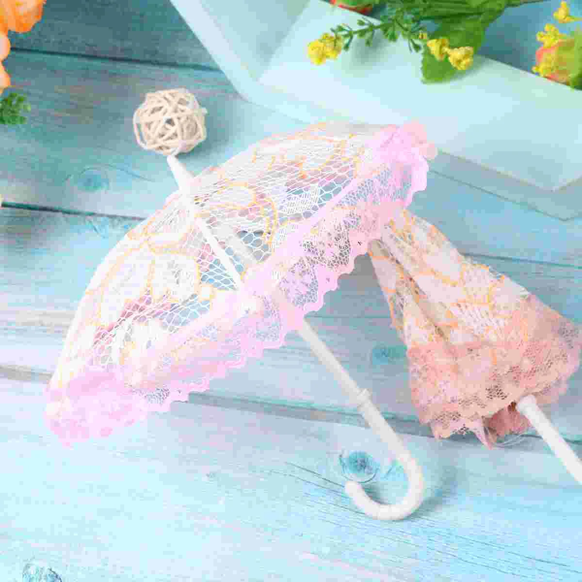 

5 Pcs Toy Kids Play House Accessories Umbrella Model Mini Parasol Beach Room Decor Toys Child