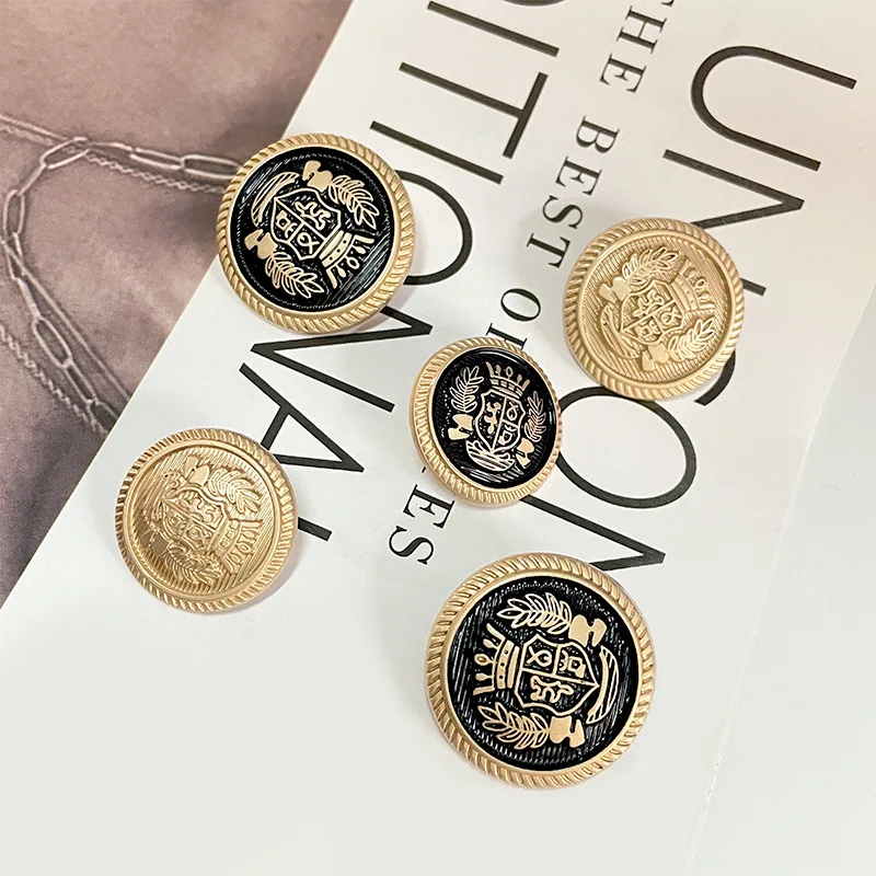 15Pcs/lot 15-25mm Golden Metal Snap Button College Style Decorative Metal Buttons for Clothing Sewing Supplies Accessories B011 3