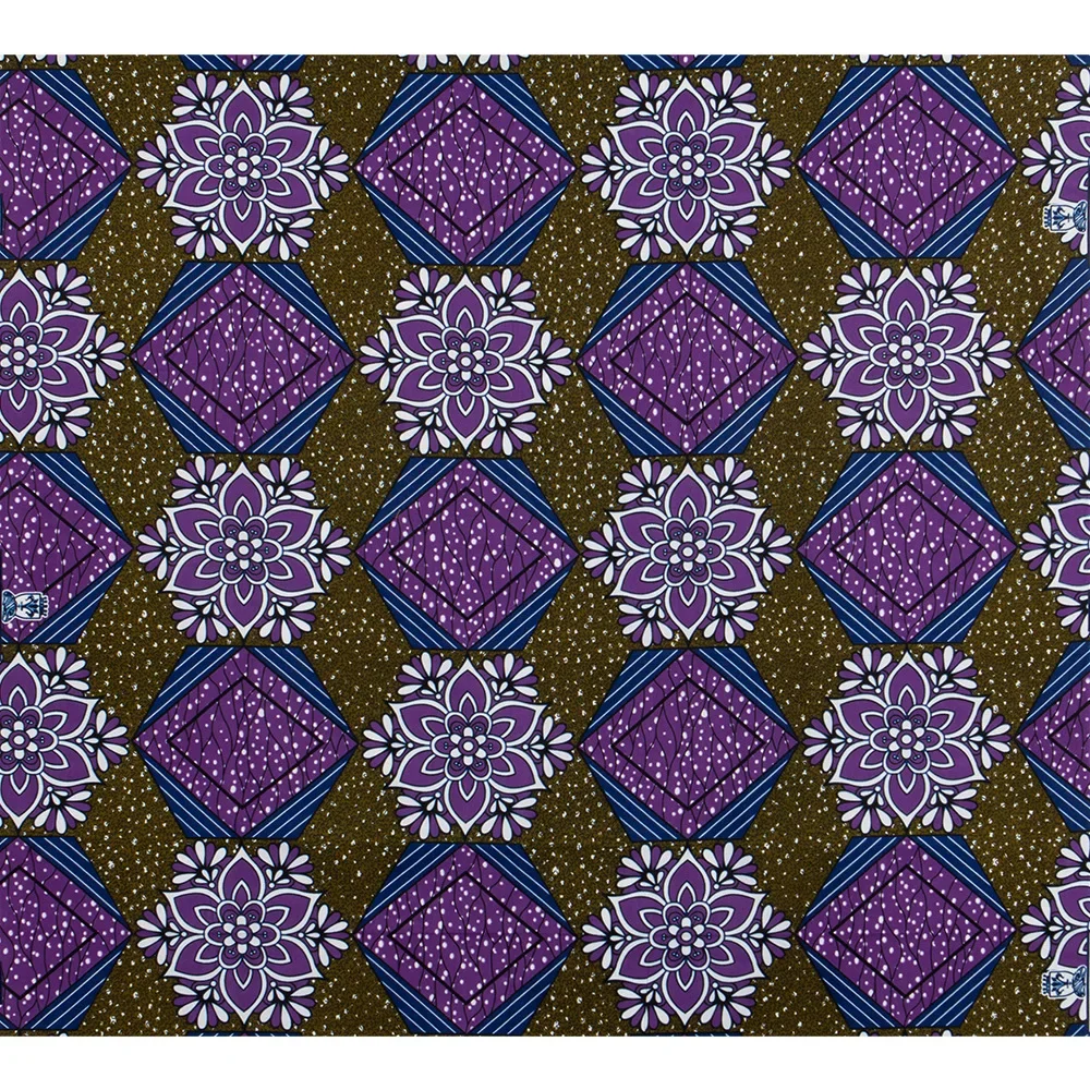 Ankara African Prints Cotton Fabric Purple Real Wax Dress Sewing Tissu Craft DIY Textile Material For Dashiki