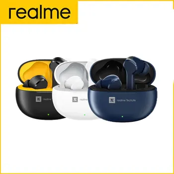 Realme T100 블루투스 5.3 이어폰, TWS 진정한 무선 헤드폰, 28 시간 긴 배터리 수명, IPX5 방수 스포츠 헤드셋
