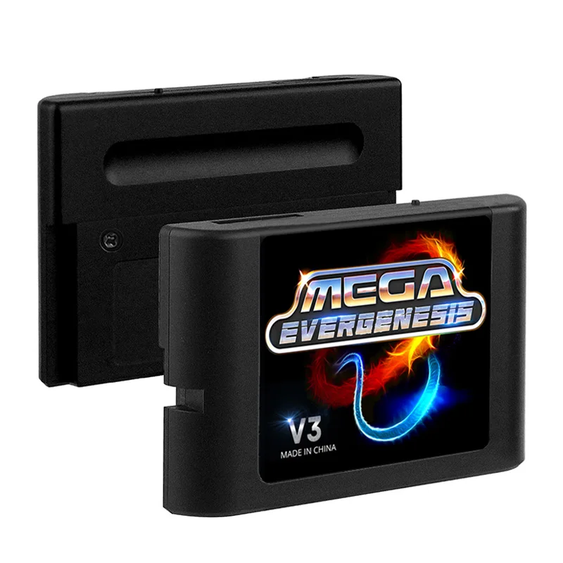 Pour MegaDrive Genesis MD V3Pro émulateur de lecteur optique MEGAKey FlashCart Support 32X carte mémoire de fichier avec carte 4G TF