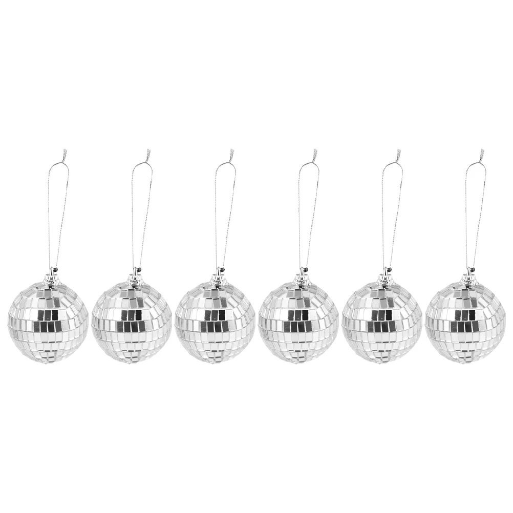 

6 Pcs Christmas Balls Ornaments for Crafts Decor Mirror Decorations Glass Pendants