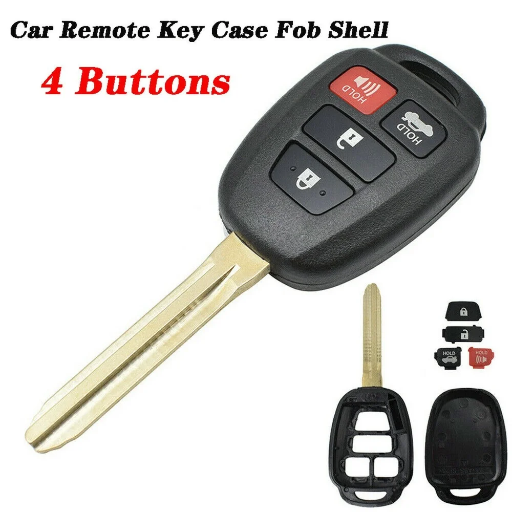 For Toyota Camry Corolla RAV4 Vios Yaris Car Remote Key Case Fob Shell 4 Buttons