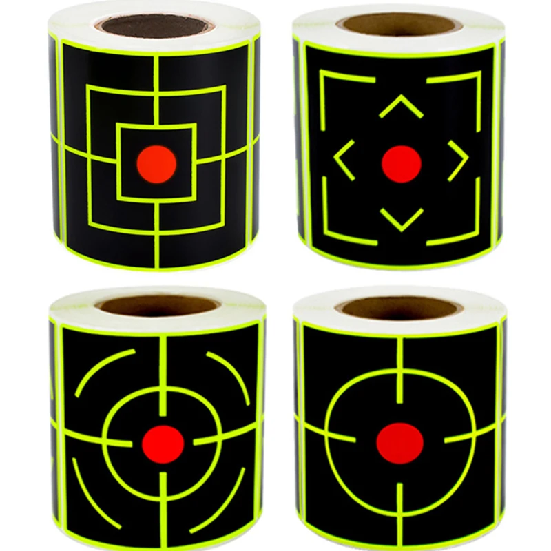 Shooting Targets Stickers 200Pcs/roll Self Adhesive Shooting Target Sticker 7.6cm Splatter Splash Amp Reactive Practice Training Hunting Stickers