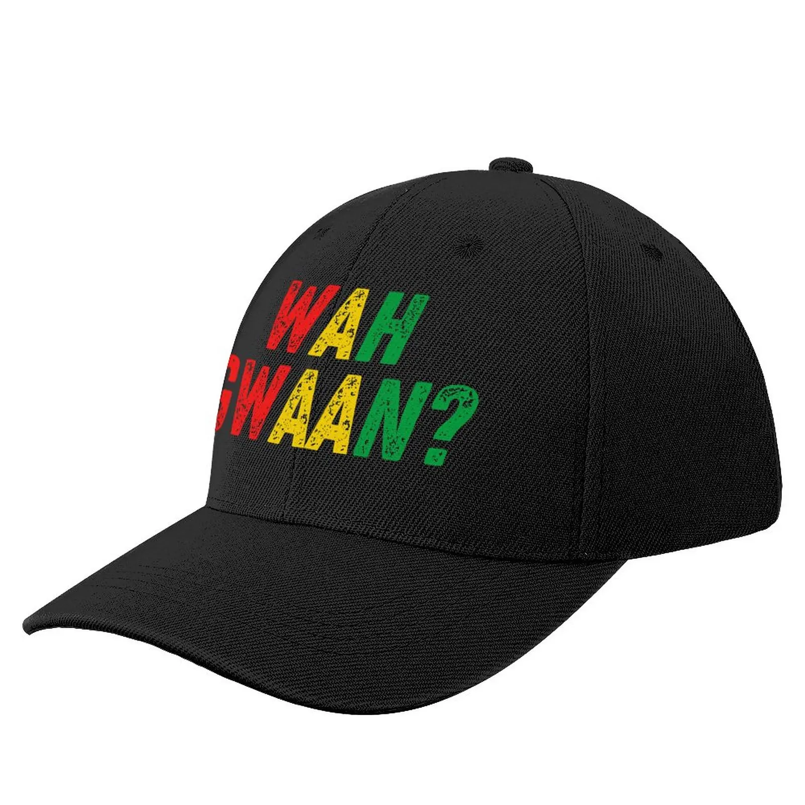 

Wah Gwaan Jamaican Patois Slang for What's up Reggae Rasta Colors Baseball Cap Anime Hat Golf Cap Women's Golf Wear Men's