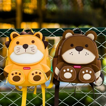 3D Cartoon Lion School Bag for Kids Cute Pink Backpack for Girls Outdoor Travel Bags Kindergarten Bookbag Boys Bear Sac a dos 1