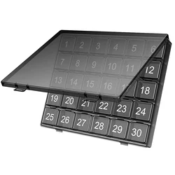 Monthly Pill Organizer with Large Compartments for Vitamins and Medications (Black)