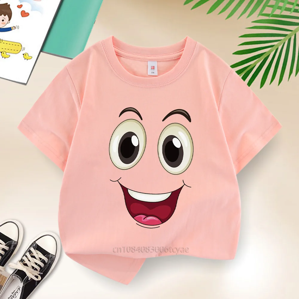 Summer Boys Girls Printed Emojis Casual Clothing Baby Baby 100% cotton round neck comfortable Sports T-shirt Street Harajuku top 4