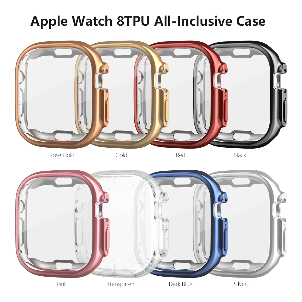 

Soft TPU Case Cover for Apple Watch Ultra 49mm Smart Watch Protector Shell All Inclusive Silicone Protection Frame