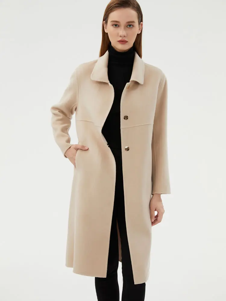 Abrigo 3/4 de lana para mujer