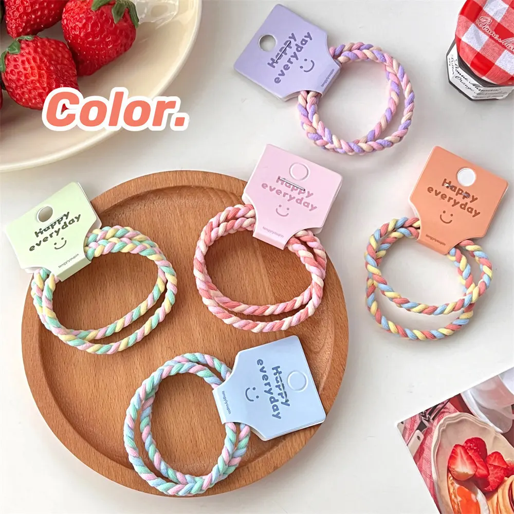 Vibrant Braided Elastic Hair Ties - Durable, Non-Slip Ponytail Holders
