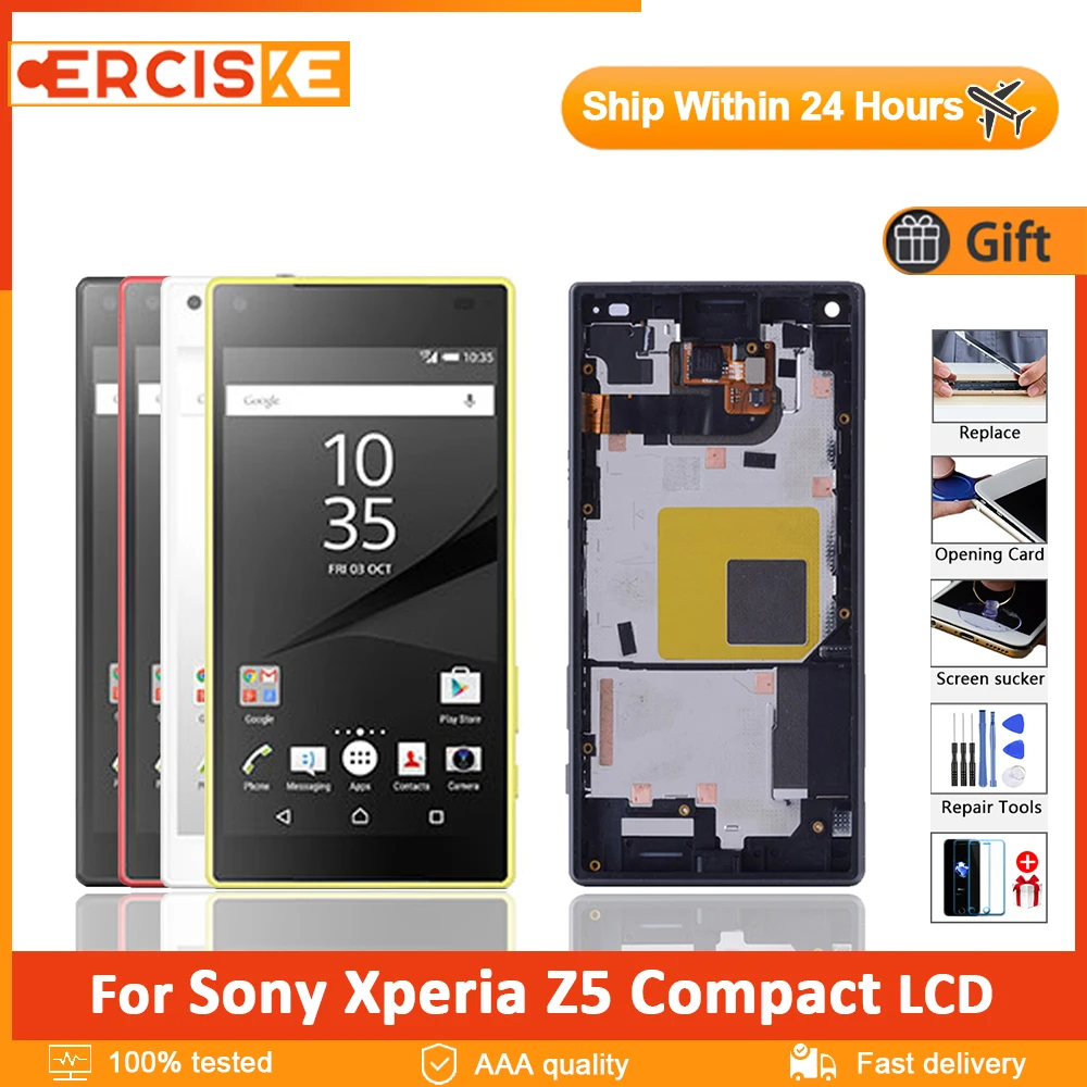 4.6&quot Original For SONY Xperia Z5 Compact LCD Display Touch Screen with Frame Digitizer Assembly Sony Mini E5823 E5803 |