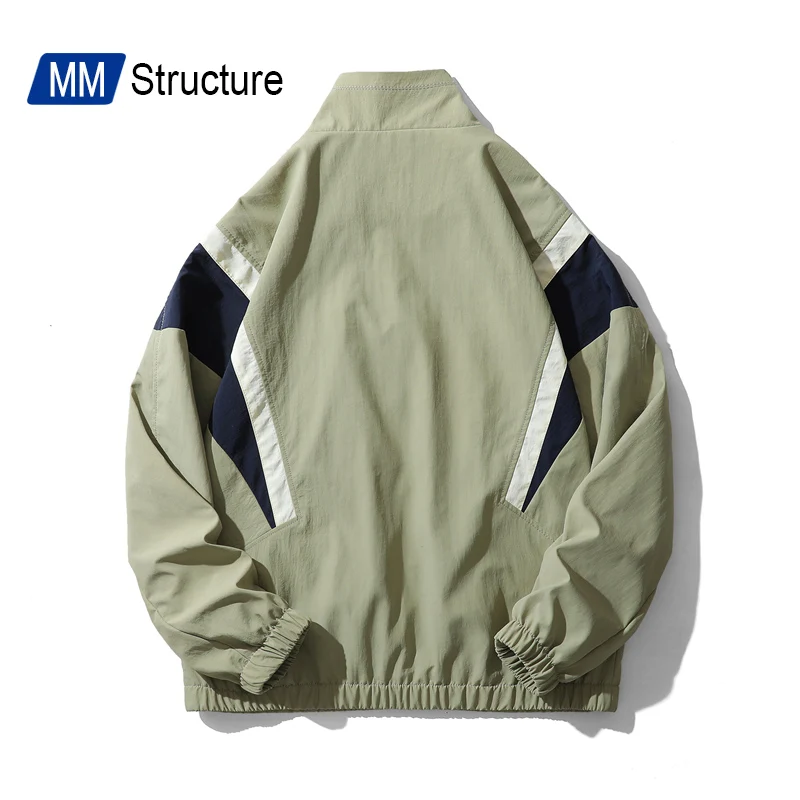 Neutral Outdoor Stand Collar Wind-Proof Jacket Fashion Patchwork High Quality Men's Jackets Casual Student Loose Windbreaker