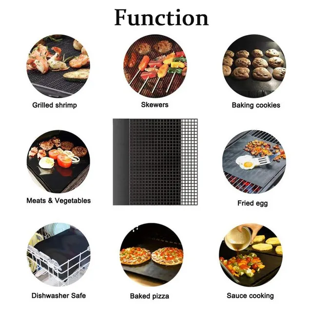 1 Pc Négyzet Alakú Nem Bot Grillező Szőnyeg Főzési Eszközök Bbq Mesh 30*40 Cm -Es Pörkölt Grillezés Konyhai - Image 3