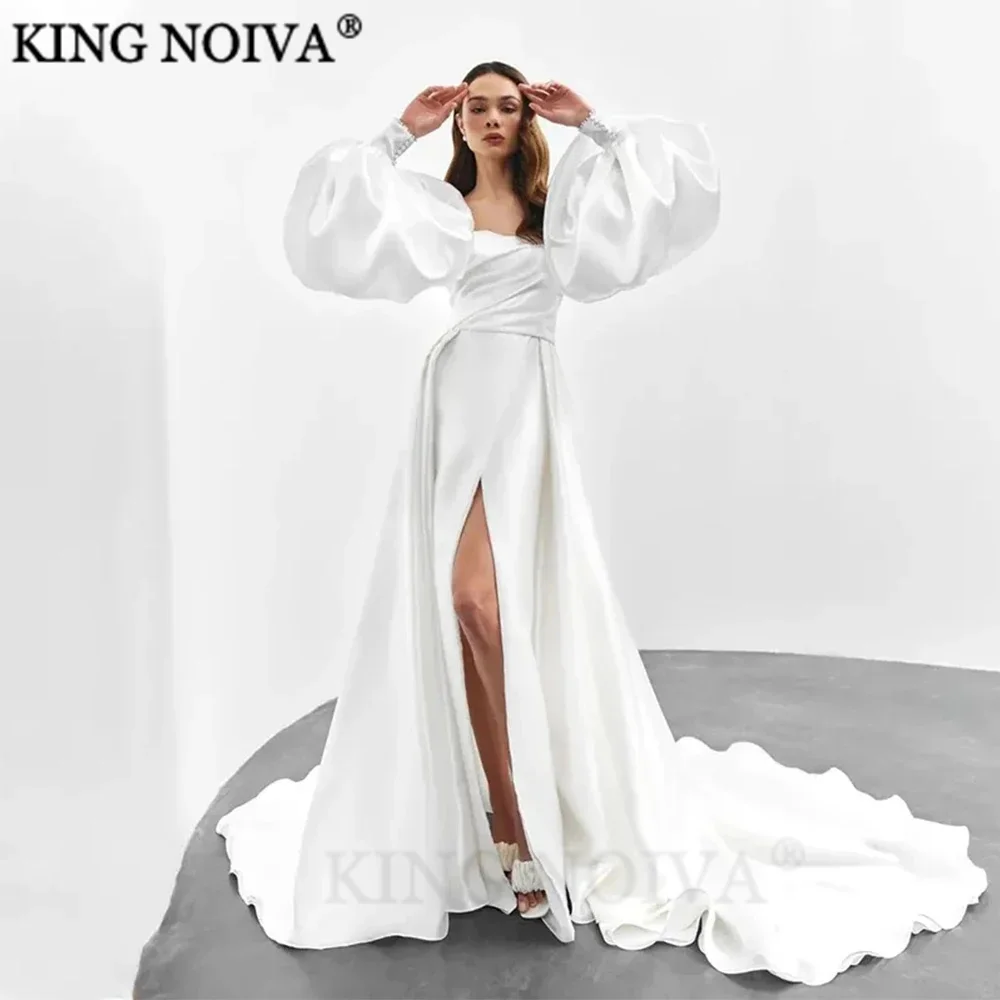 

KING Sweetheart A Line Side Slit Wedding Dresses For Women 2024 Sexy Backless Floor Length Beautiful Bride Gown Vestido De Novia