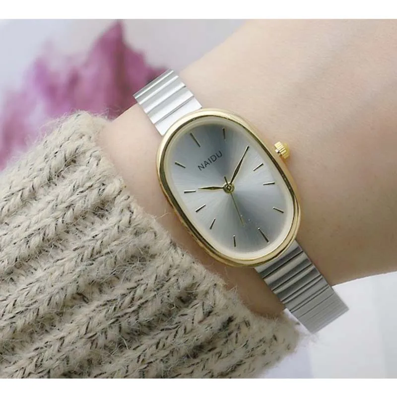 watch for women  Ladies Watches  Women's wristwatch  Simple Silver and Gold Stainless  Watchband Quartz   Women's watches