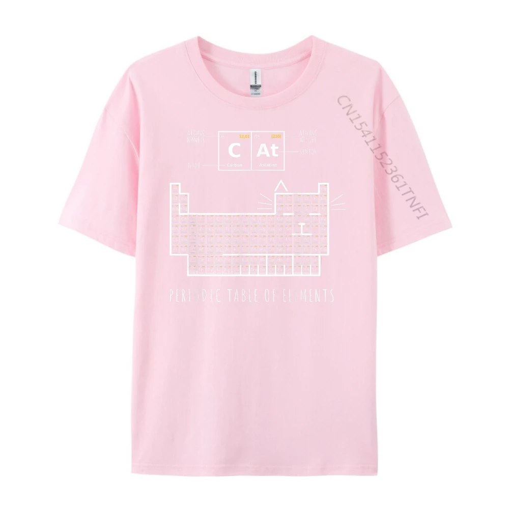The Chemistry Cat Periodic Table Summer Cotton O-Neck Tees Short Sleeve Outdoor Tshirts Loose Design Tshirts  The Chemistry Cat Periodic Table Of Elements pink