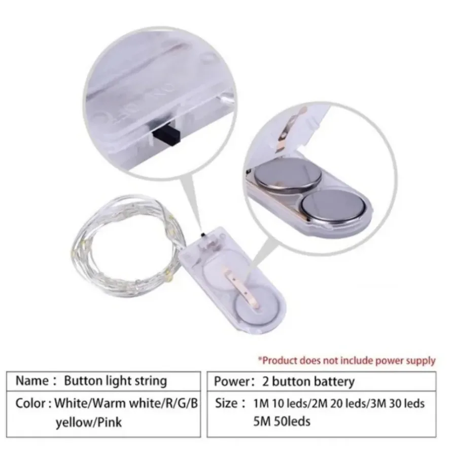 LED String Lights 5M Waterproof Battery Operated for Wedding Party Christmas
