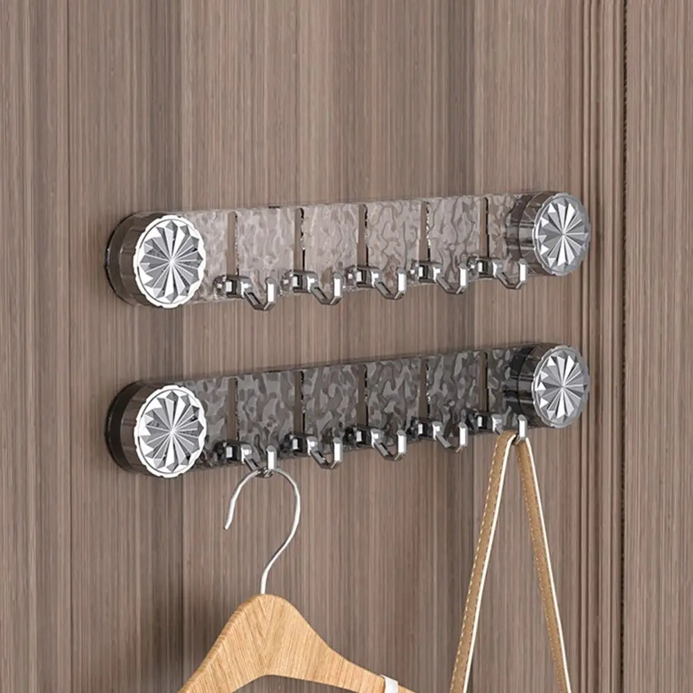 Hooks Rotating Suction Cup Hooks Hidden Design Punch-Free Wall Mounted Corrugated Row Hook Transparent Space-saving 5