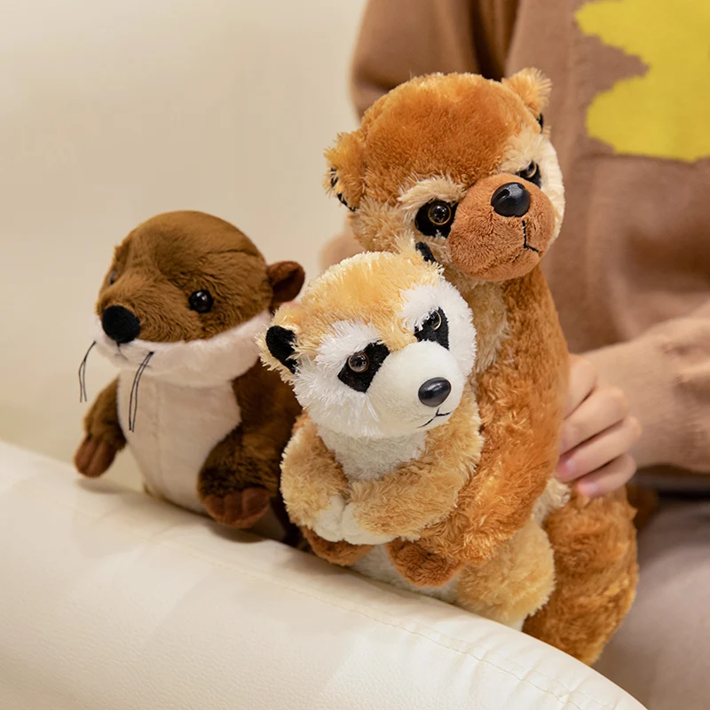 

Simulation Meerkat Family Stuffed Animal Kawaii Standing Meerkat Mother And Child Plush Dolls Birthday Gift For Boys And Girls