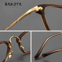 Японский бренд, дизайнерская ацетатная титановая оправа для очков для мужчин, винтажные квадратные очки ручной работы, женские роскошные оправы для очков — изображение 4