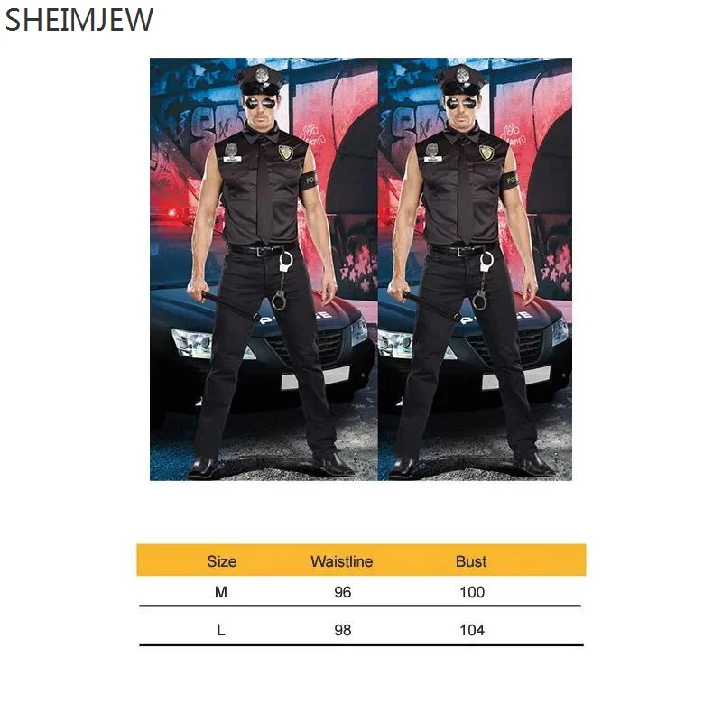 New Halloween Men's Police Cosplay Costume Men Instructor Trainer Uniform Carnival Party Ds Stage Performance Dress Up