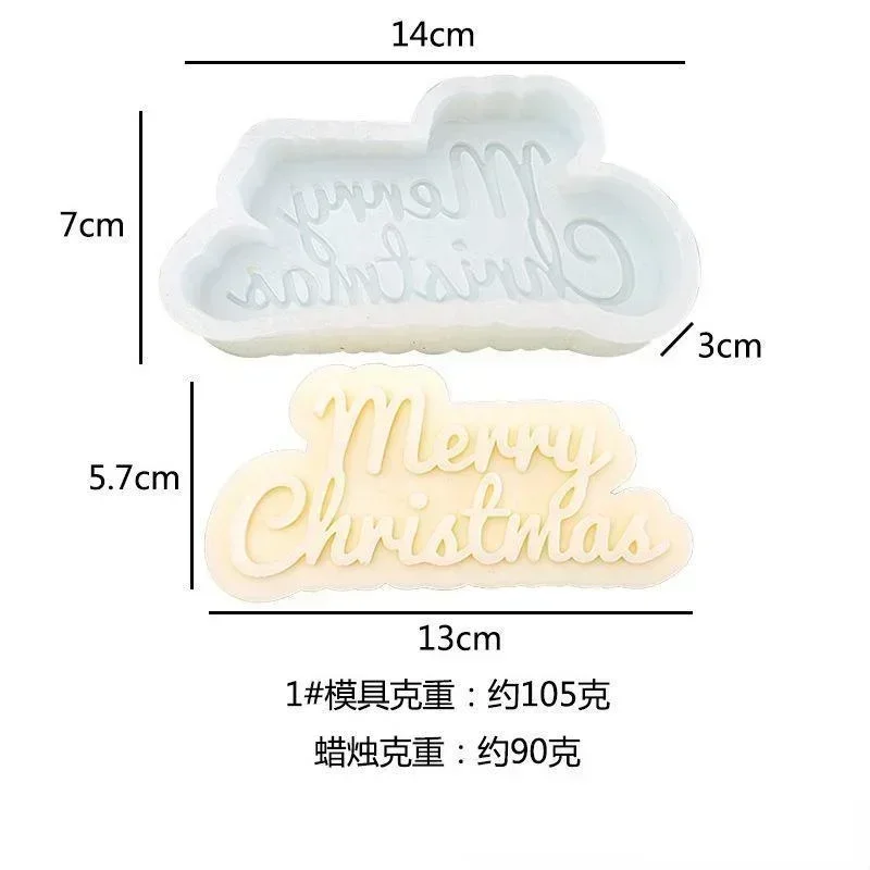 Happy Birthday Christmas Candles Silicone Mold DIY Aromatherapy Candles Gypsum Cake Decorative Baking Supplies Silicon Molds
