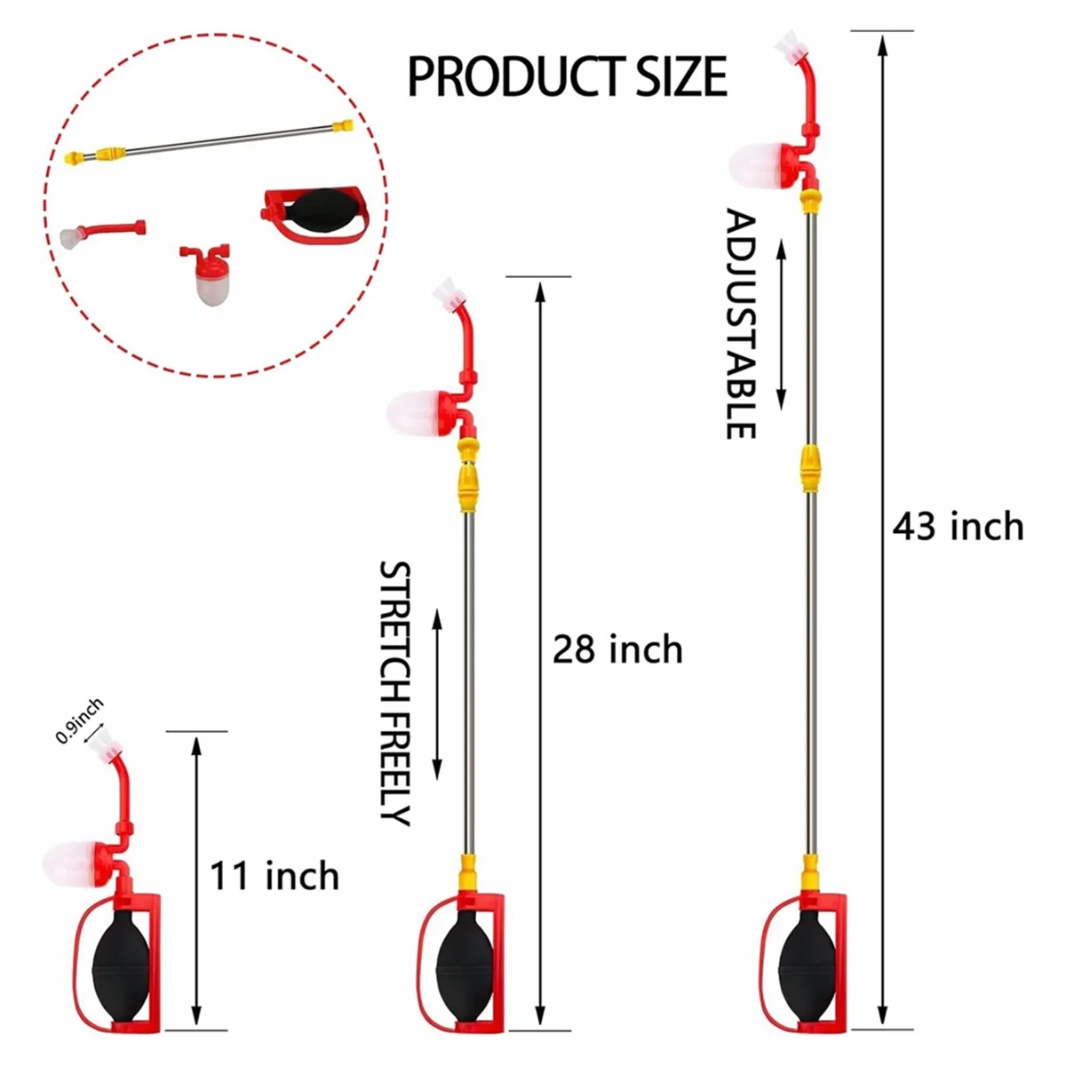 A04R-New Agricultural Pollinator Diatomaceous Earth Powder Dust Collector Multi-Function Powder Sprayer 73-109cm