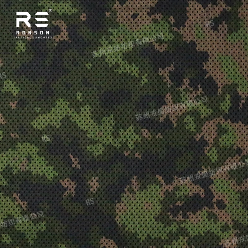 Mesh fabric 120gsm Finnish Terrain camouflage tactical tricot mesh for printed tactical fabric