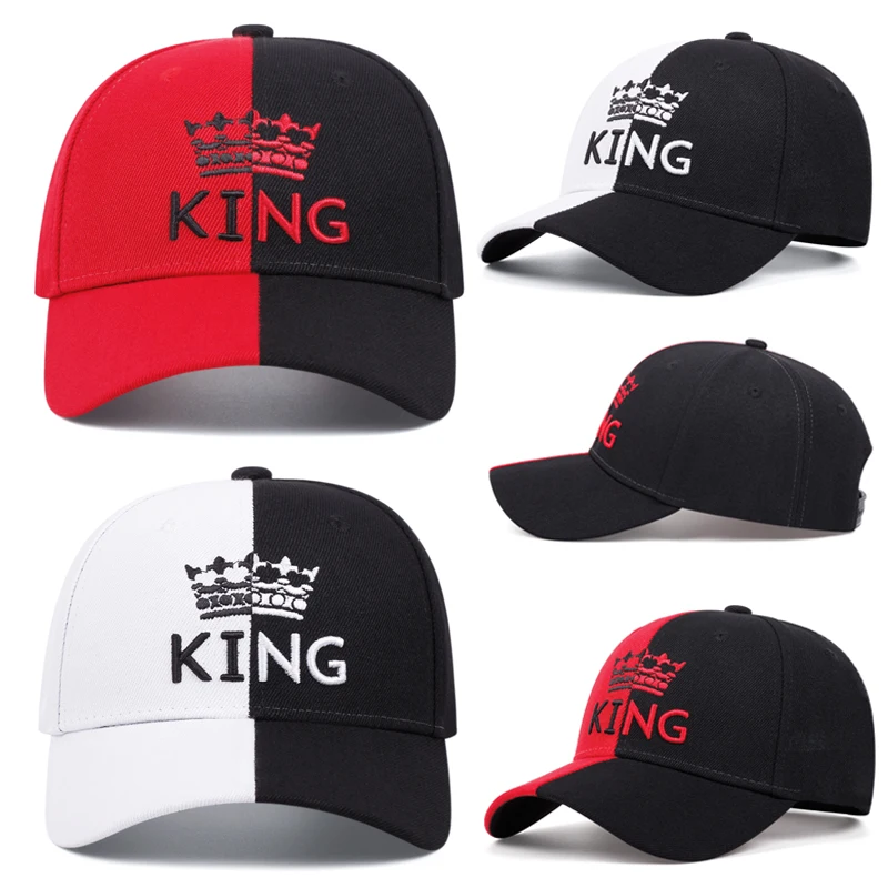 Herrenmode KING Color Blocking bestickte Baseballkappe Hip-Hop Snapback Hut Unisex Sommer Sonnenschirm Cowboy Trucker Cap – Detail 3