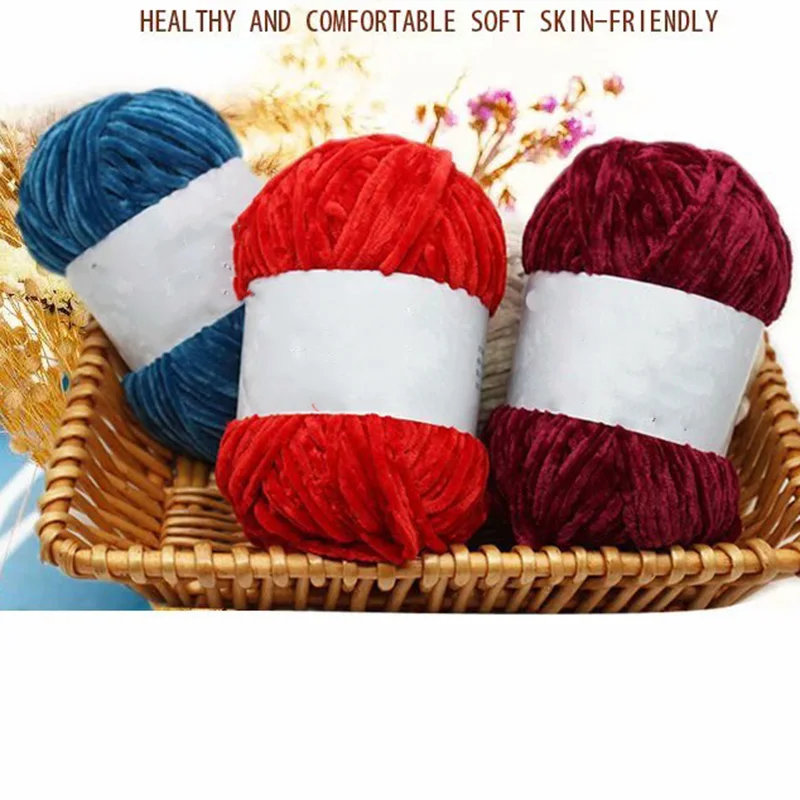 1Pc 100g Velvet Yarn For Hand Knitting Chenille Crochet Yarn Soft Threads Baby Line For Sweater Scarf Doll Amigurumi 180m/7086i 5