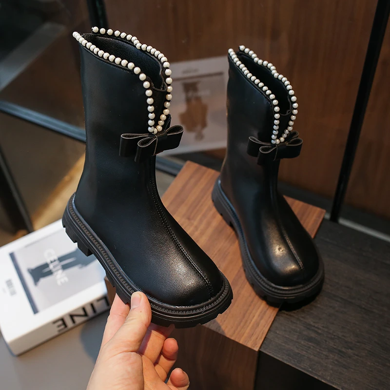 Girls Winter Fleece Boots Non Slip Breathable School Shoes