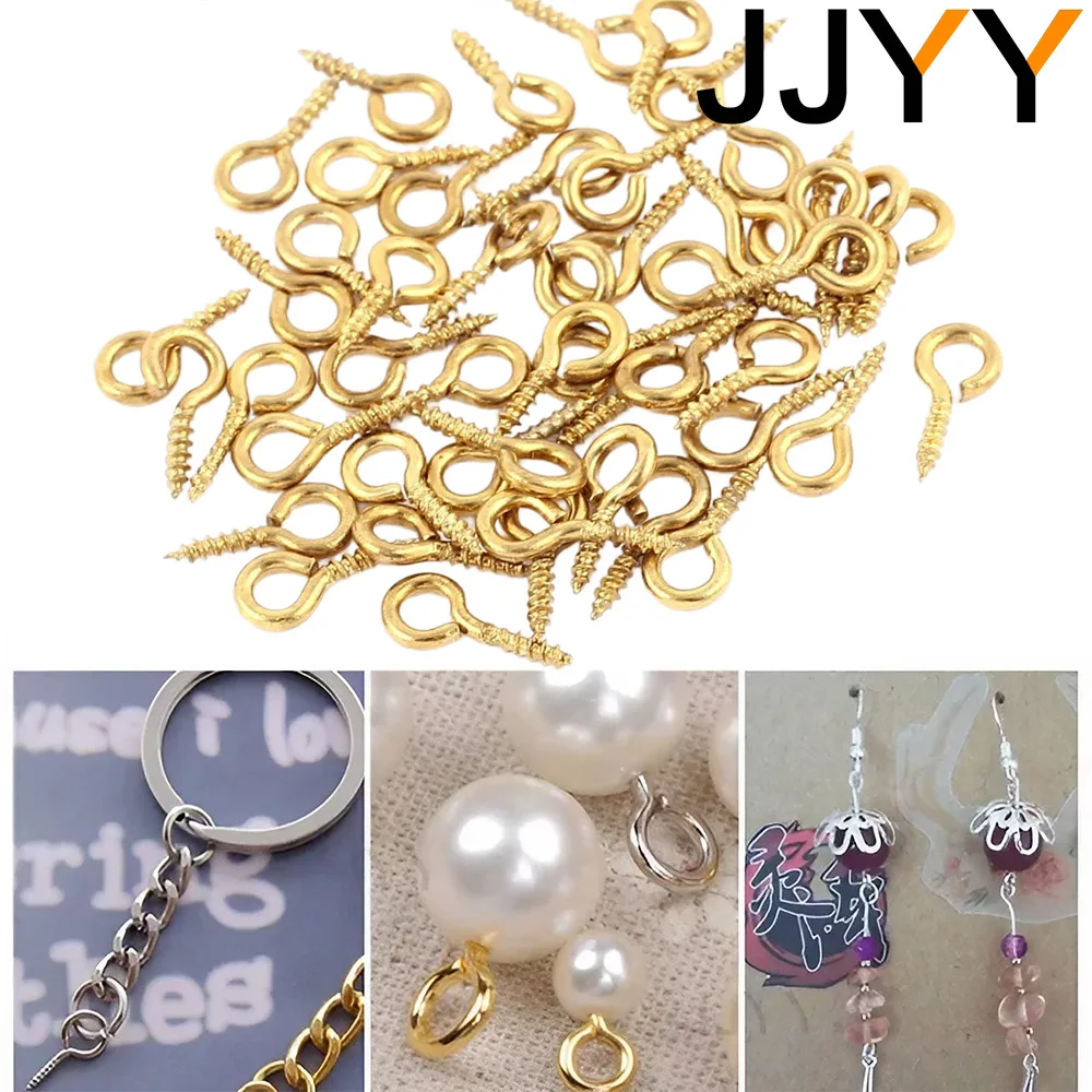 200 pcs Diy jewelry accessories self-tapping goat's eye screws goat's eye nails horn nails gold screws jewelry making